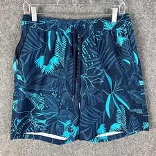 Goodfellow Swim Trunks Men's Medium Hawaiian Blue Drawstring Stretch M