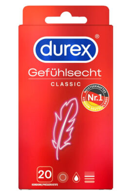 20er Durex Kondome Classic 56mm Gefühlsecht hauch-dünn mit Easy-on Safer Sex