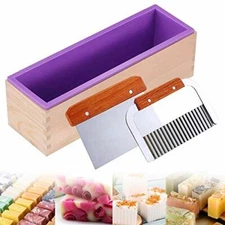 Ogrmar Silicone Soap Molds Kit-42 oz Wooden Silicone Soap Rectangular Mold 
