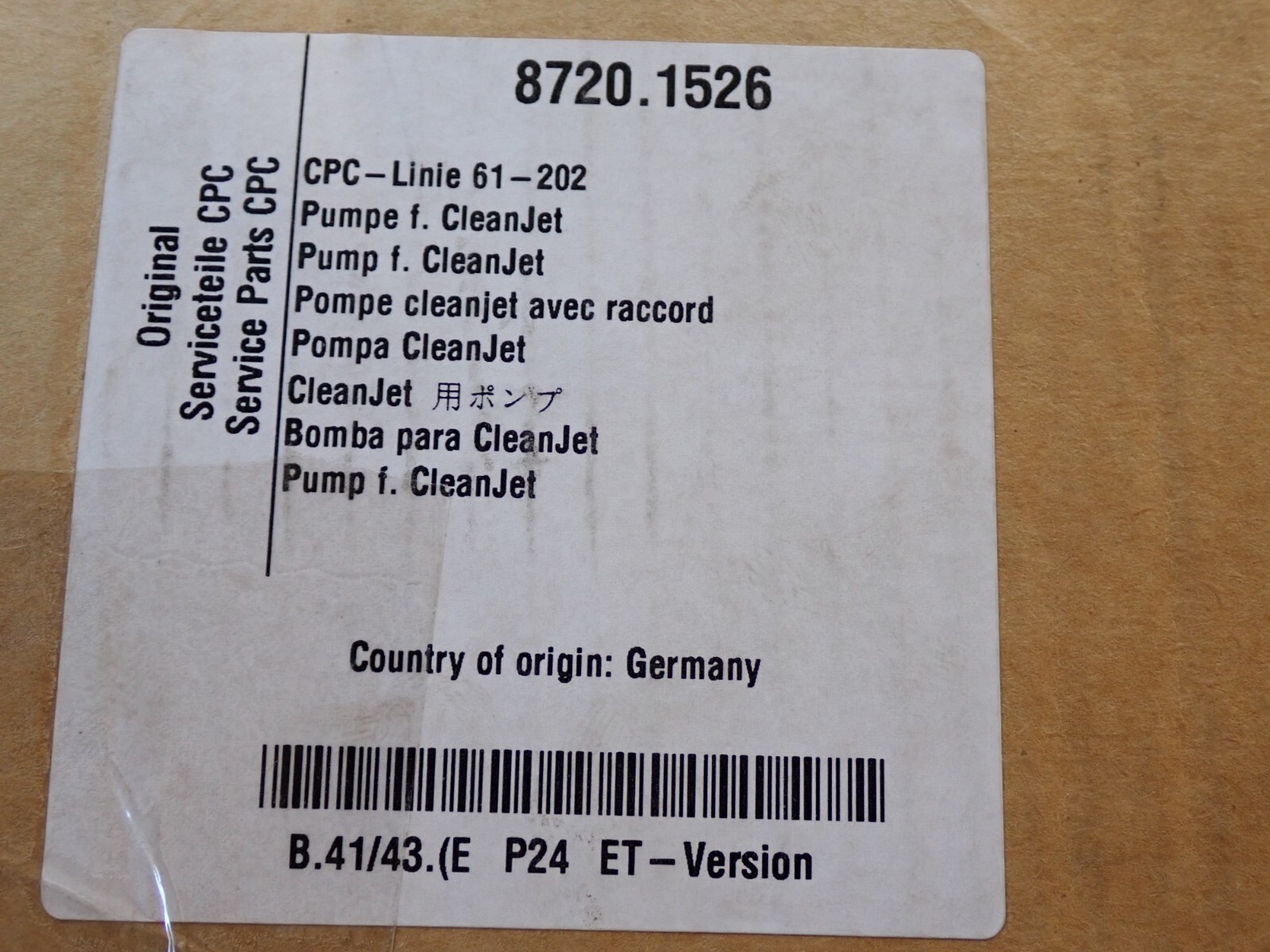 8720.1526 RATIONAL CLEANJET VIBRATORY SOLENOID PUMP CPC-LINE 8720.1526 OEM 
