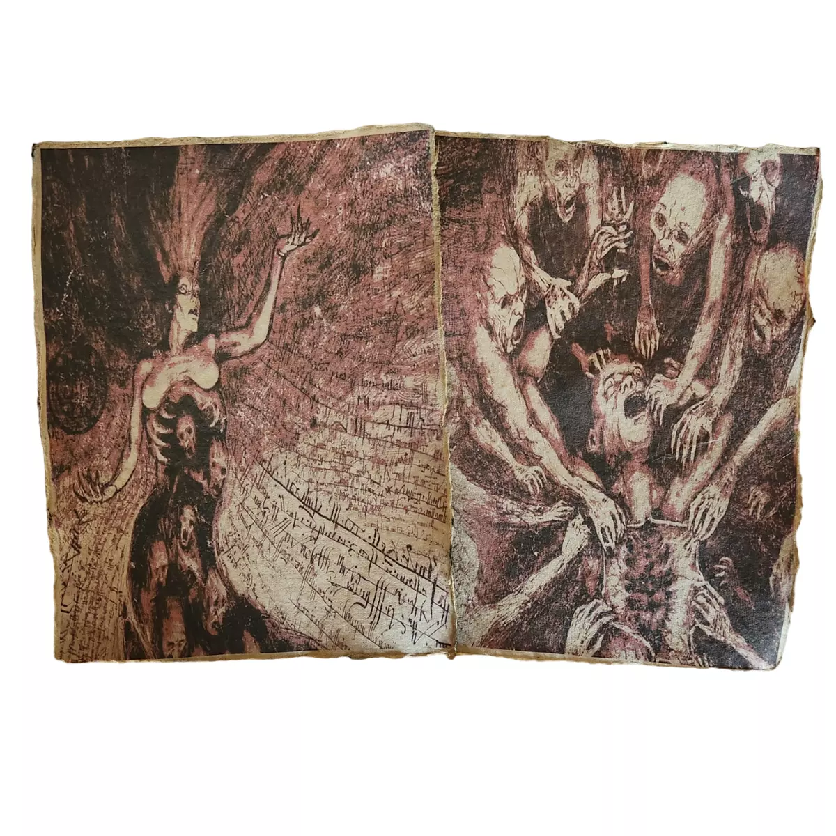 Evil Dead Rise, Necronomicon, Book of the Dead aged printed book