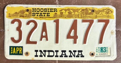 Indiana 1983 HENDRICKS COUNTY License Plate # 32A1477