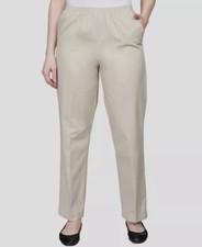 Alfred Dunner Women's Beige Classic Twill Pull-On Pants Size 12