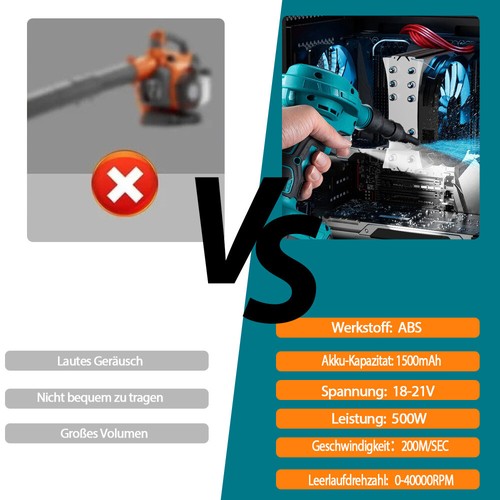 Für Makita 18V Akku Luftpumpe Staubgebläse Bläser Staubbläser Air Duster DHL - Afbeelding 9 van 17