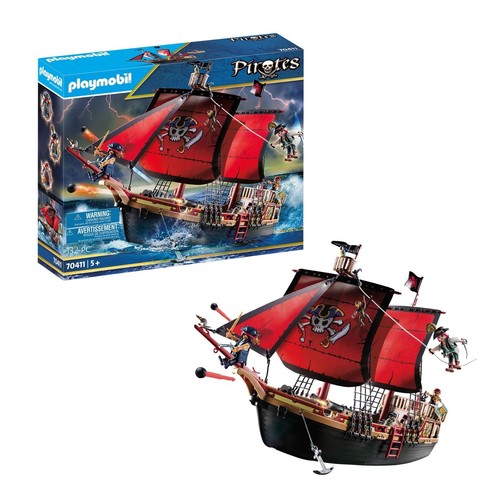 PLAYMOBIL 70411 Pirates Large Floating Pirate Ship with Cannon