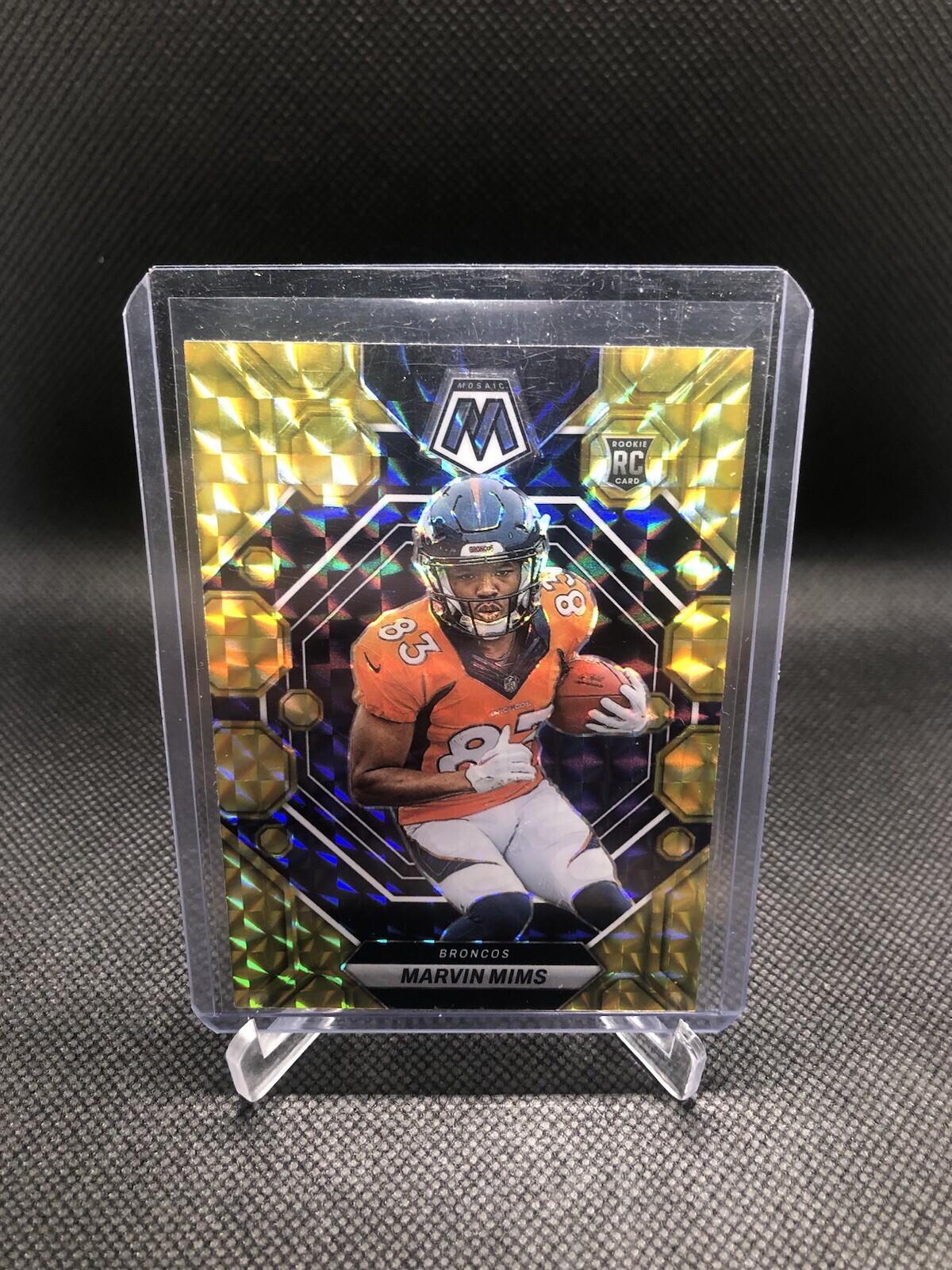 2023 Panini Mosaic - Rookies Marvin Mims #346 Reactive Yellow Mosaic Prizm (RC)