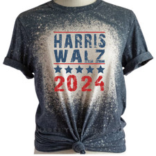 Harris Walz 24 Custom Bleached T-Shirt