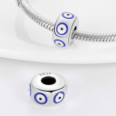 Magic Evil Eye Kugel Sapcer Clip Verschluss Bead Charm Sterling Silber 925