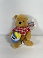 DISNEY STORE HONEY PICNIC WINNIE THE POOH 8" TALL PLUSH WITH TAGS
