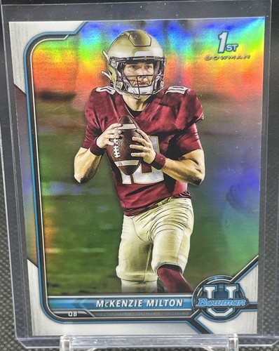 2022 Bowman University Chrome 1st Refractor McKenzie Milton # 13 FSU Seminoles - Picture 4 of 5