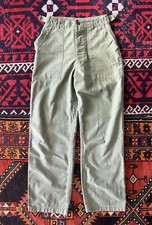 Vintage 50s US Army OG-107 Pants Button Fly Military Women Trouser Altered 28x31
