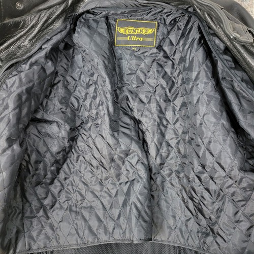Unik Ultra Women's Motorcycle Jacket 46 Black Pebbled Leather Lined Vented Zip - Picture 20 of 22