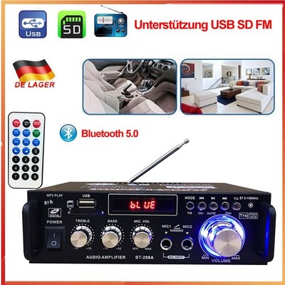 Bluetooth Mini Verstärker HiFi Power Audio Stereo Bass AMP USB MP3 FM Heim Auto