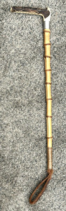EARLY Riding Crop Vintage Leather STERLING SILVER Horse Whip Equestrian