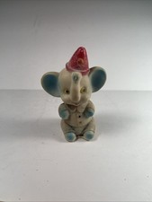 Vintage small rubber Old Baby Squeak Toy Circus Elephant Taiwan 3.5" white