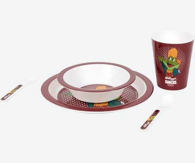 Kellogg's Kindergeschirr Set, Frühstücksset Frosch Kinder, 5-teilig