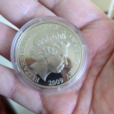 2009 Guernsey Supersonic Concorde 5 Pounds Münze *Silber*