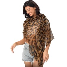 Leopard Print Scarf for Women Lightweight Soft Scarves Pashmina Leopard Khaki