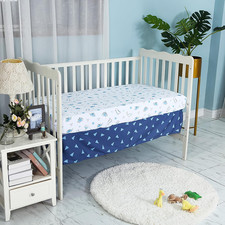 3 PC Crib Bedding Set for Boys Baby Dinosaur with Fitted Sheet Dust Ruffle