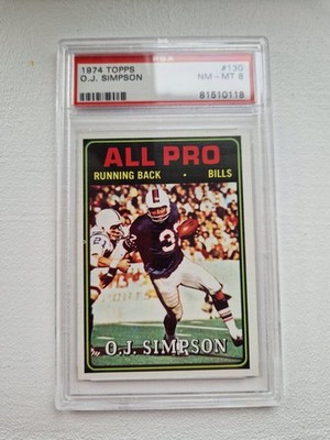 1974 Topps O.J. Simpson #130 PSA 8 NM-MT - ALL-PRO 