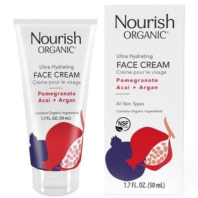 Nourish Organic Face Cream, Pomegranate Acai + Argan ? Ultra Hydrating Formula w