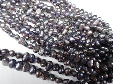 15 1/2" Strand 5-7mm Long Freshwater Pearls Baroque SD Dark Peacock 75 DNG
