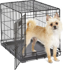 24-Inch Icrate for Small Breeds, 12-20 Lbs, Single Door Folding Dog Crate with D