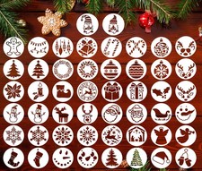 Yamcyh Christmas Stencils for Painting on Wood, 3x3' Reusable Holiday white