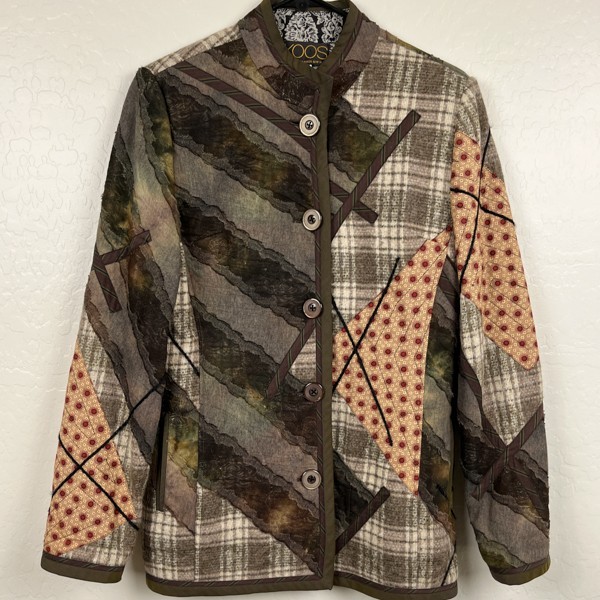 Koos Van Den Akker Patchwork Jacket Coat Womens Art To Wear Vintage Boho Wool