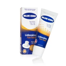 Blue-emu lidocaine Pain Relief Cream Non-Child Resistance Cap, Odor Free, 2.7