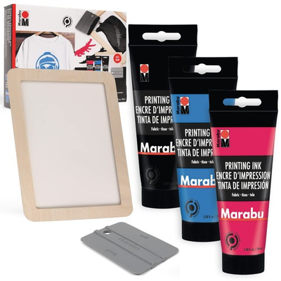 #ad Marabu Screen Printing Kit Set Screen Print Kit with Reusable Wooden Frame... $29.86