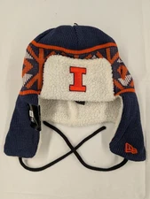 Illinois NCAA Authentic New Era Orange Winter Sport Knit Beanie/Trapper New