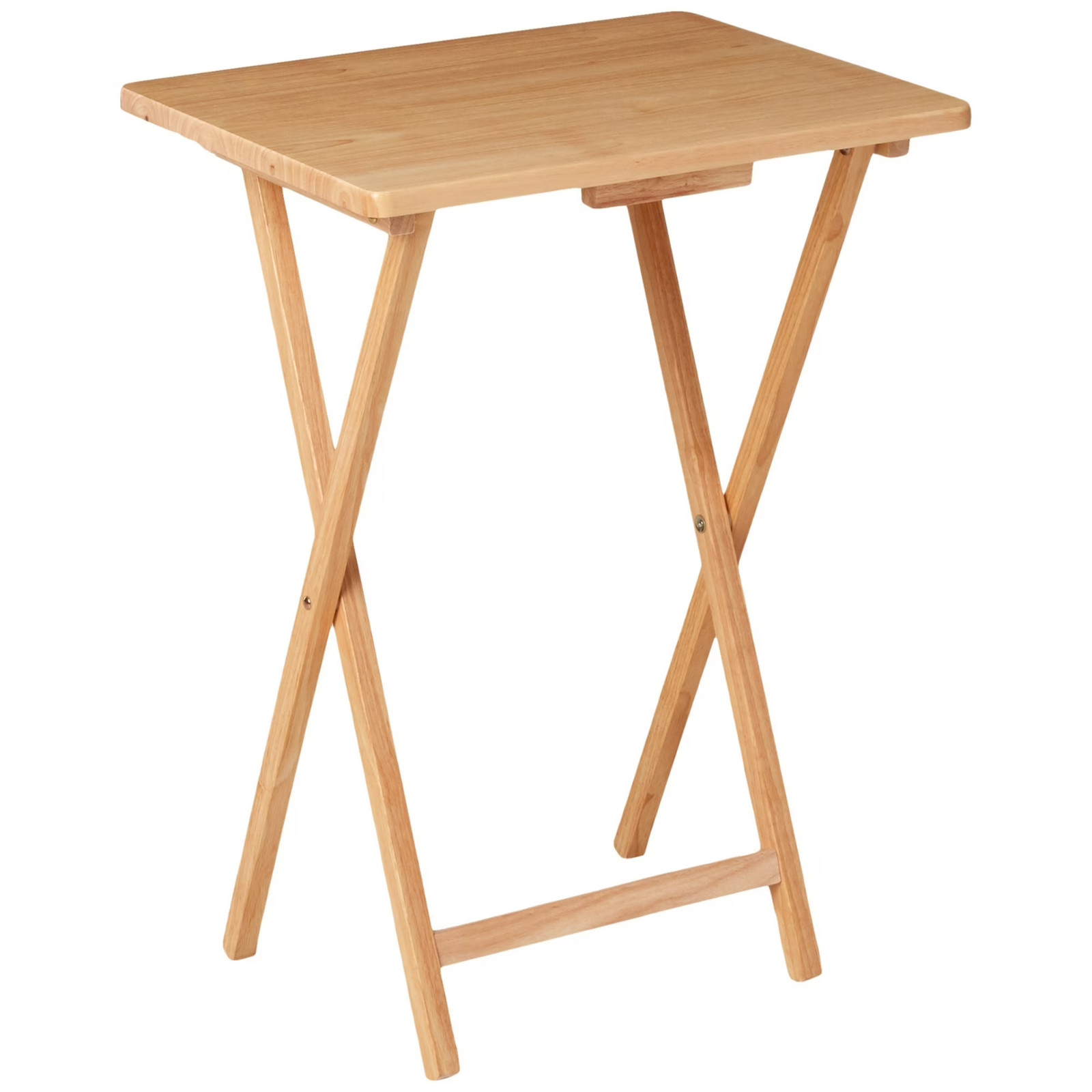 Mainstays Folding TV Tray Table, Rubberwood,Natural, 19 x 14