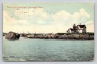 Vintage 1912 Ten-Pound Island Lighthouse Gloucester Massachusetts Postcard