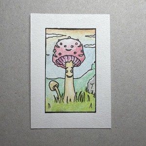 ACEO Original, Stay Happy, Abstract Watercolor Trading Card - by Smolart