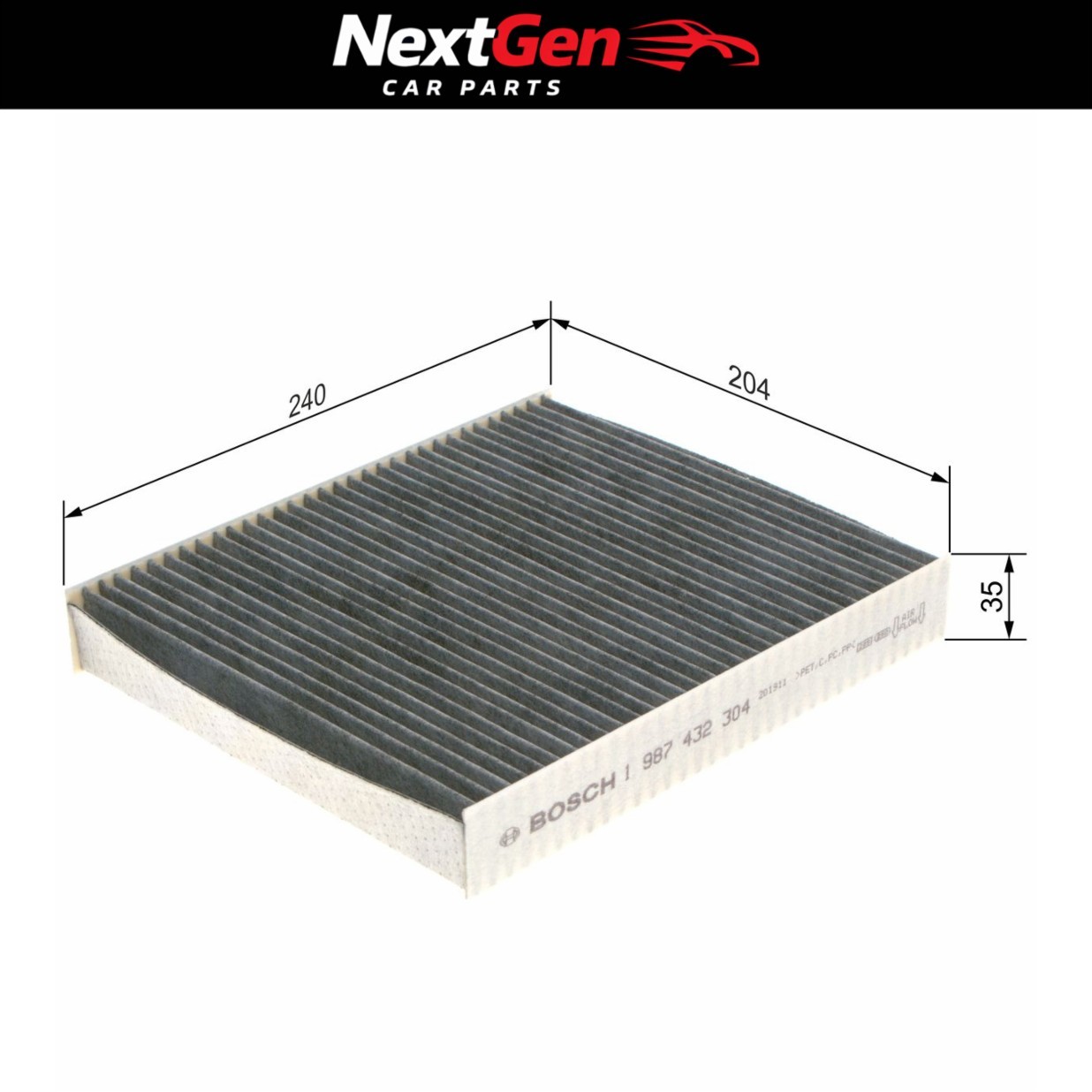 BOSCH Filter, cabin air 1 987 432 304