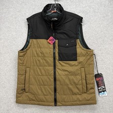 Billabong Prisma Gilet Uomo Piccolo Marrone Tampone Trapuntato Bolla Riciclatore Grafene NUOVO