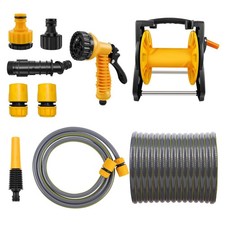 Garden Hose Reel 15M Water Pipe Wall Mounted or Free Standing Kit