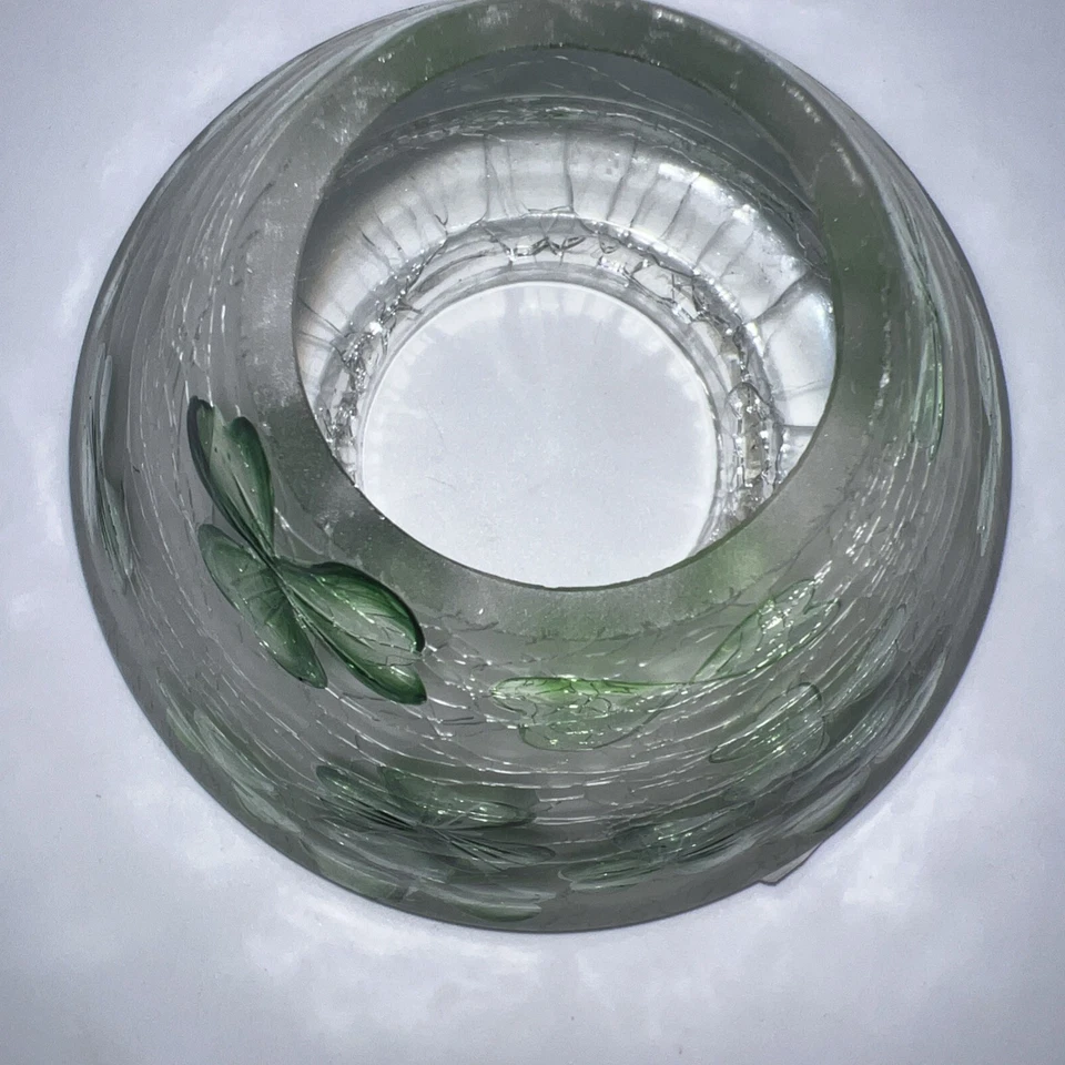 Yankee Candle DESCONTINUADO Trébol Crackle Tarro de Vidrio Sombra Día de San Patricio Foto 2 de 3