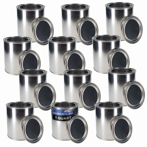 Master Elite 1 Quart 32 Oz Unlined Metal Paint Cans with Lids 12 Pack - product listing photo