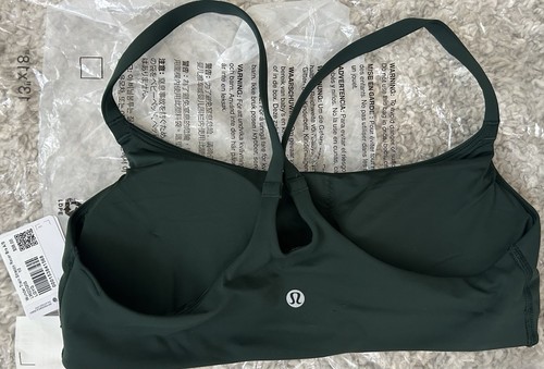 Lululemon Women’s Wunder Train Strappy Racer Bra A/B Cup In Legacy Green Size 10 - Picture 2 of 3