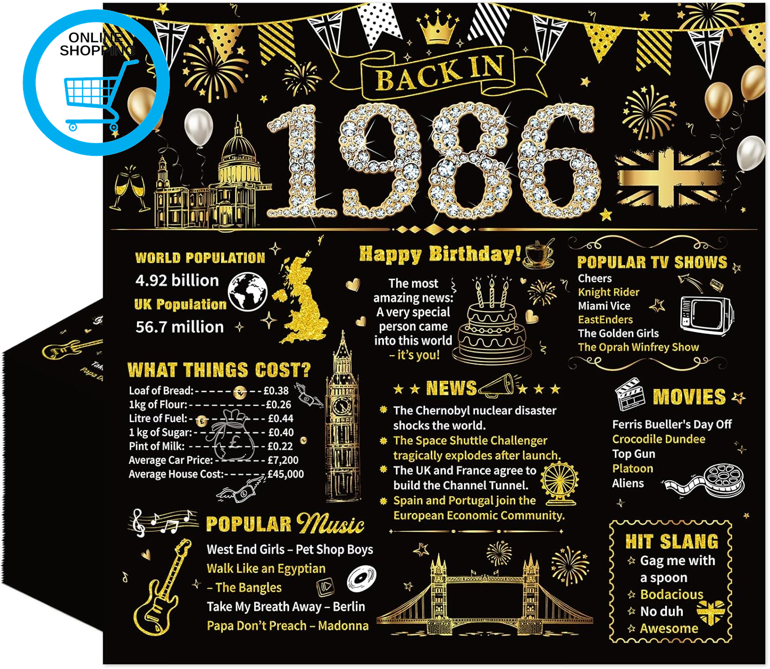 40Th Birthday Paper Napkins - 20 Pcs 40Th Birthday Cocktail Paper Napkins Black