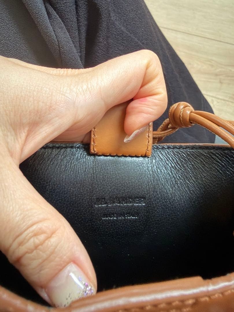 JIL SANDER Tangle Small Shoulder Bag Brown Leather Square Crossbody Pouch Japan — image 6