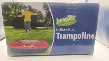 HearthSong Jump2It Inflatable Trampoline Red Blue Kids Outdoor Indoor 75" Wide