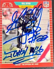 1989 Pro Set Football #358 Gill Byrd San Diego Chargers Autographed Card