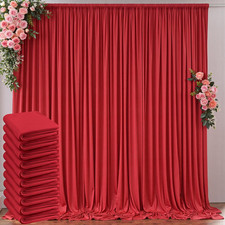 50Ft X 10Ft Wrinkle Free Red Backdrop Curtains for Parties, Polyester Photo Back