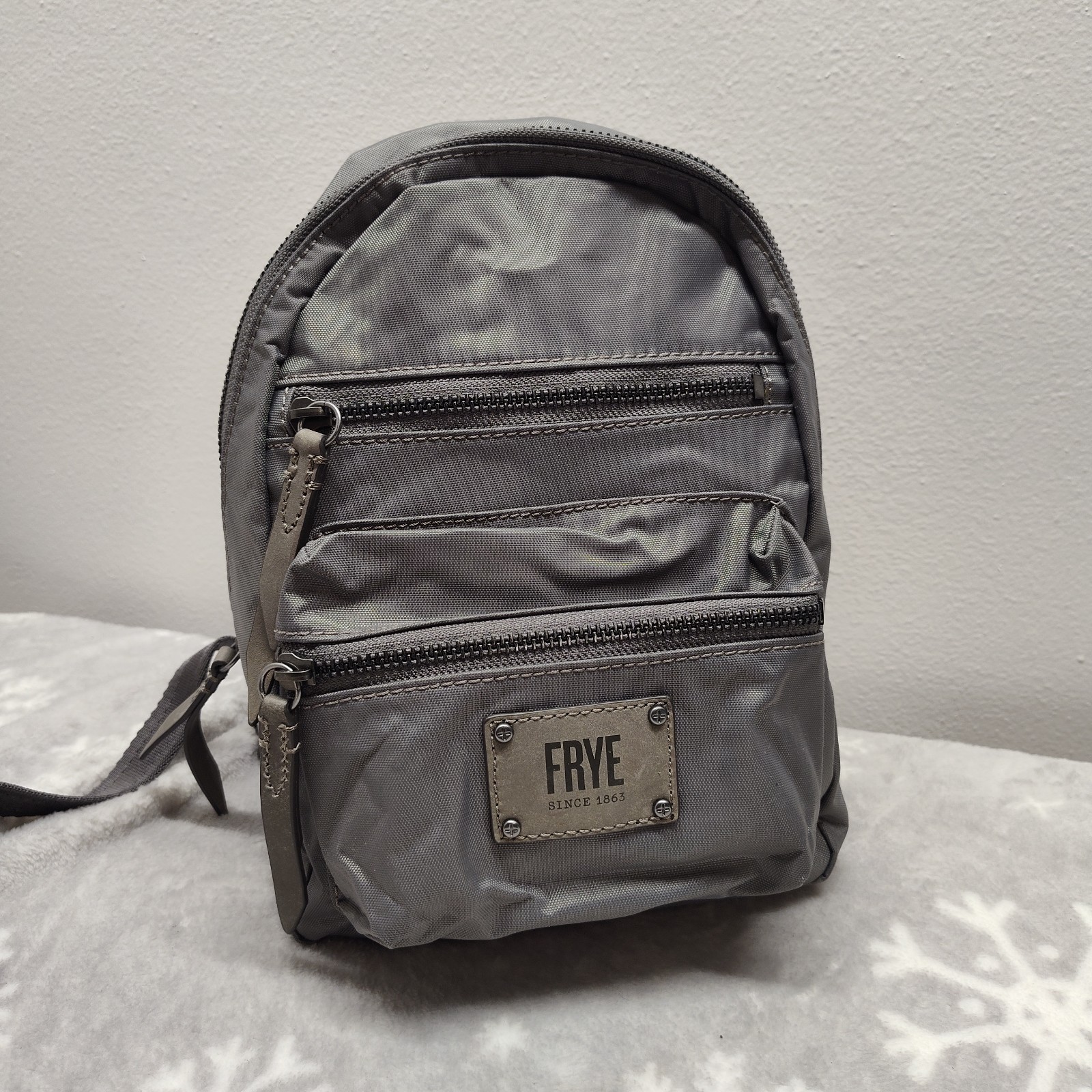 Frye Durable Nylon Mini Backpack With Leather Tri… - image 1