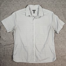 van heusen dress shirt xl short sleeve Button down Light blue