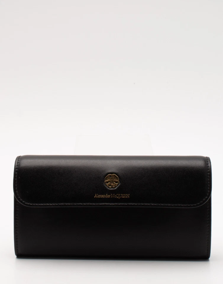 RRP€720 ALEXANDER McQUEEN Leather Clutch Wallet Black Logo Made in Italy - Image 2 of 4