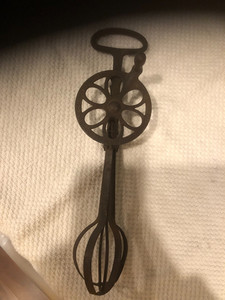 Antique Dover Metal Egg Beater Pat. April 14, 03 Hand Crank WORKS WELL
